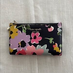 Kate Spade Black and Pink Floral Wallet